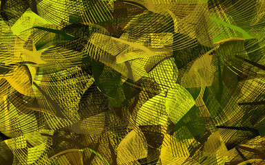 Light Green, Yellow vector background with abstract shapes.