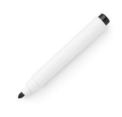 Black marker isolated on white, top view. School stationery