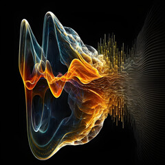 Transmission of sound, sound wave, illustration Generative AI	