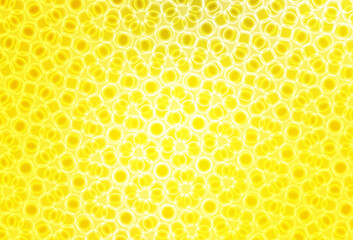 Light Yellow vector background with bubbles.