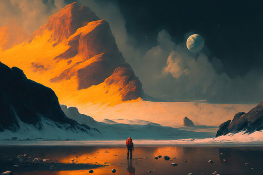 Explorer on another planet
