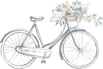 Fototapeta na wymiar black flowers cycling bike bicycle isolated detoured