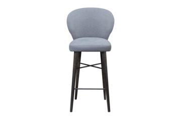 High gray bar stool on a transparent background
