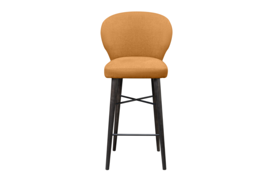 High orange bar stool on a transparent background
