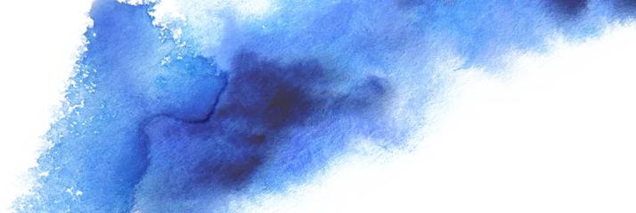 Schilderijen op glas PNG Abstract Smoke blue colors watercolor and ink cloud blot on transparent backgrownd. © Liliia