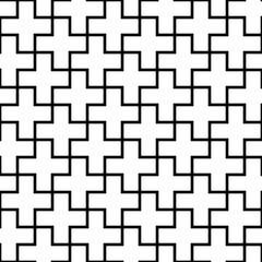 Seamless monochrome vector graphic of interlocking plus signs