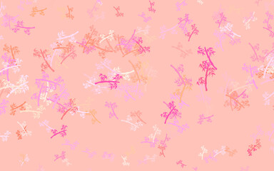 Light Pink, Yellow vector natural pattern with branches.