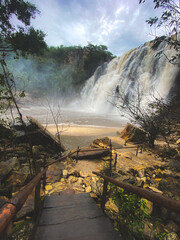 Cachoeira Salto de Corumba, estado de Goias Brasil. Beautiful waterfall Salto, Brazil. 