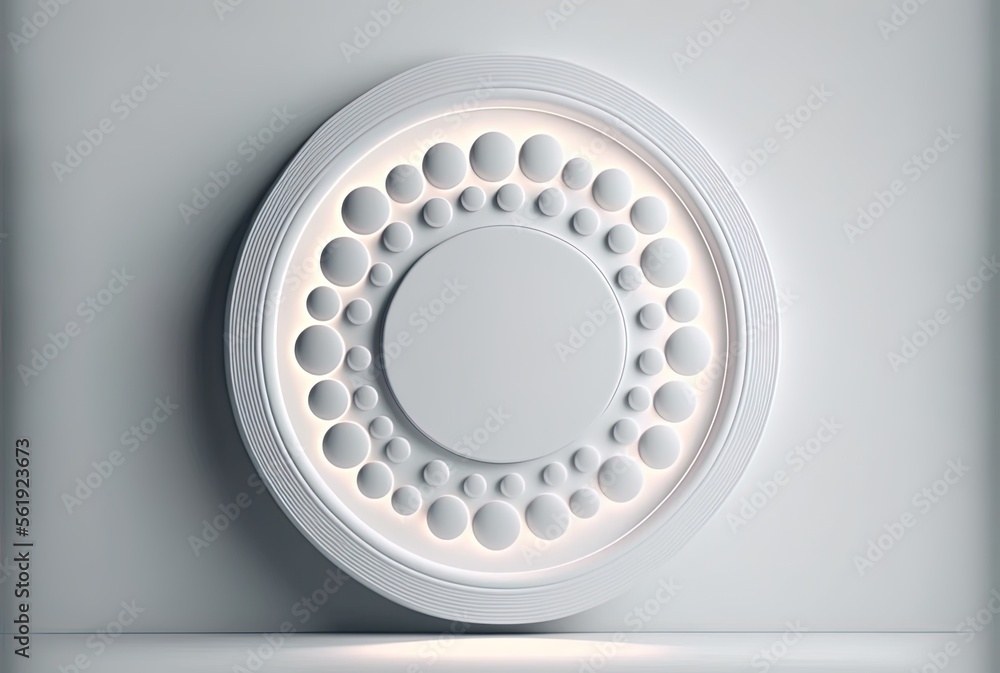 Poster a white background with an embossed white shape and a white border light. a history of technology at