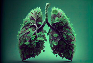 save the Earth green planet concept with green lungs made of rainforest