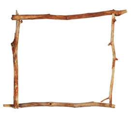 Rustic wooden frame made of twigs