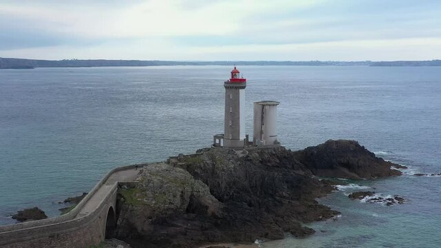Evening Flight Over Petit Minou Lighthouse, Brittany, France