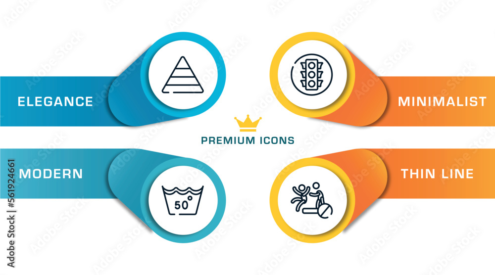 Poster swimming pool rules outline icons with infographic template. thin line icons such as pyramidal struc