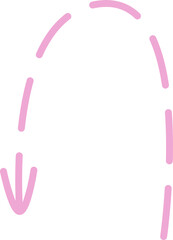 Colored doodle dotted line arrow Showing direction