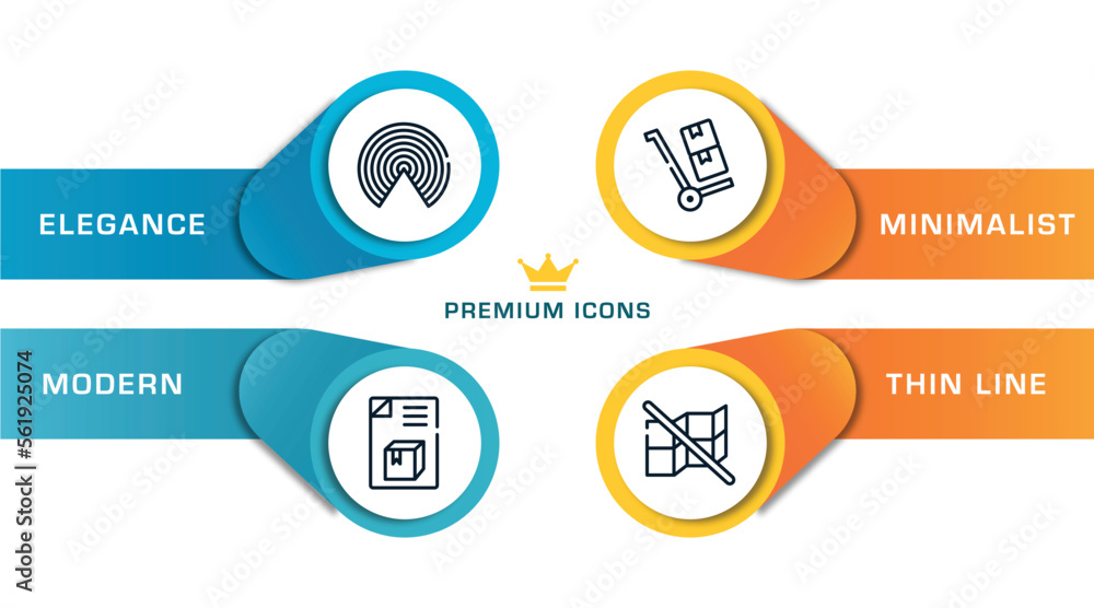 Poster shipping and handly outline icons with infographic template. thin line icons such as airdrop, dispat