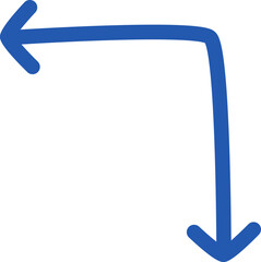 Colored doodle arrow and line flat icon Showing direction
