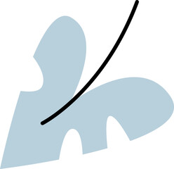 Abstract hand drawn leaf flat icon