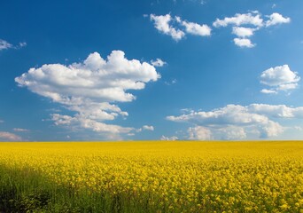 Obraz premium Rapeseed, canola or colza field in Latin Brassica Napus