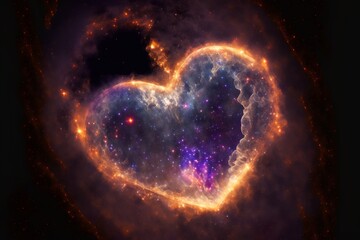 Perfect galaxy stardust heart background  for weddings and Valentine's day