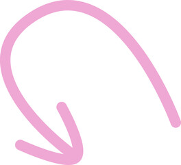 Colored doodle arrow and line flat icon Showing direction