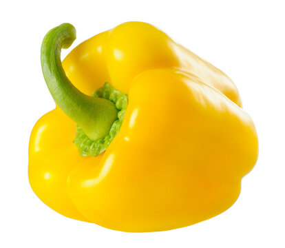 One yellow bell pepper cut out