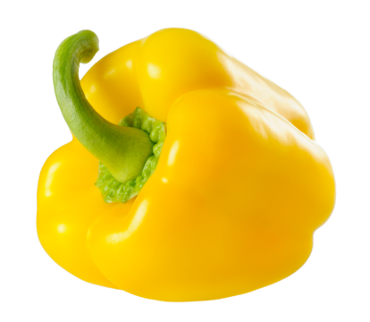One yellow bell pepper cut out
