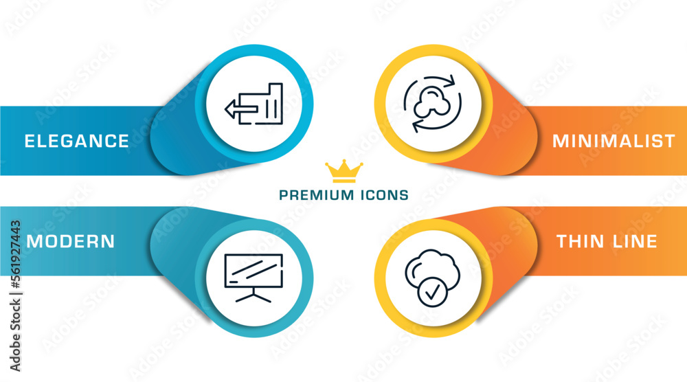 Poster cloud computing outline icons with infographic template. thin line icons such as export folder, flat