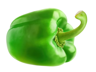Isolated green bell pepper collection