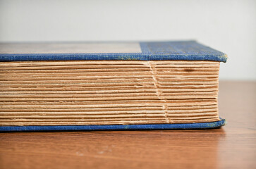 Antique Book Side View with Yellowed Pages