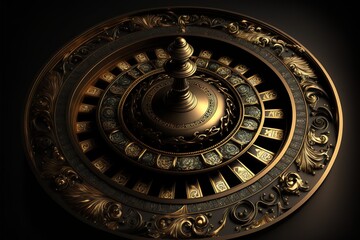 Obraz premium Casino gold roulette. AI