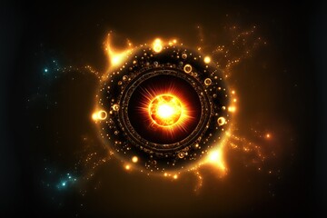 Abstract lens flare space or time travel concept background. AI
