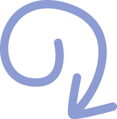 Colored doodle arrow and line flat icon Showing direction