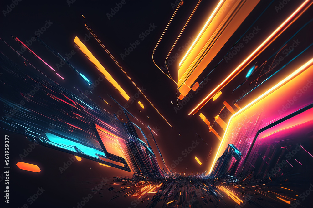 Canvas Prints abstract background with interlaced digital glitch and distortion effect. futuristic cyberpunk desig