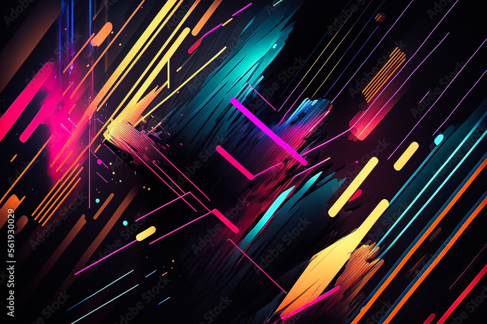 Canvas Prints abstract background with interlaced digital glitch and distortion effect. futuristic cyberpunk desig