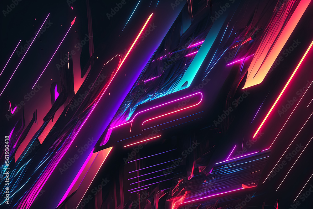 Canvas Prints abstract background with interlaced digital glitch and distortion effect. futuristic cyberpunk desig