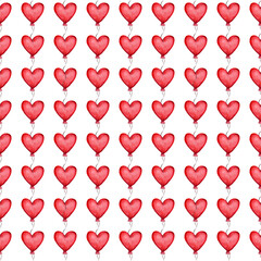 Fototapeta na wymiar Pattern with heart balloons.Valentines Day Pattern