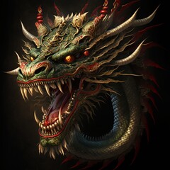 A dragon for chinese new year. AI generation.