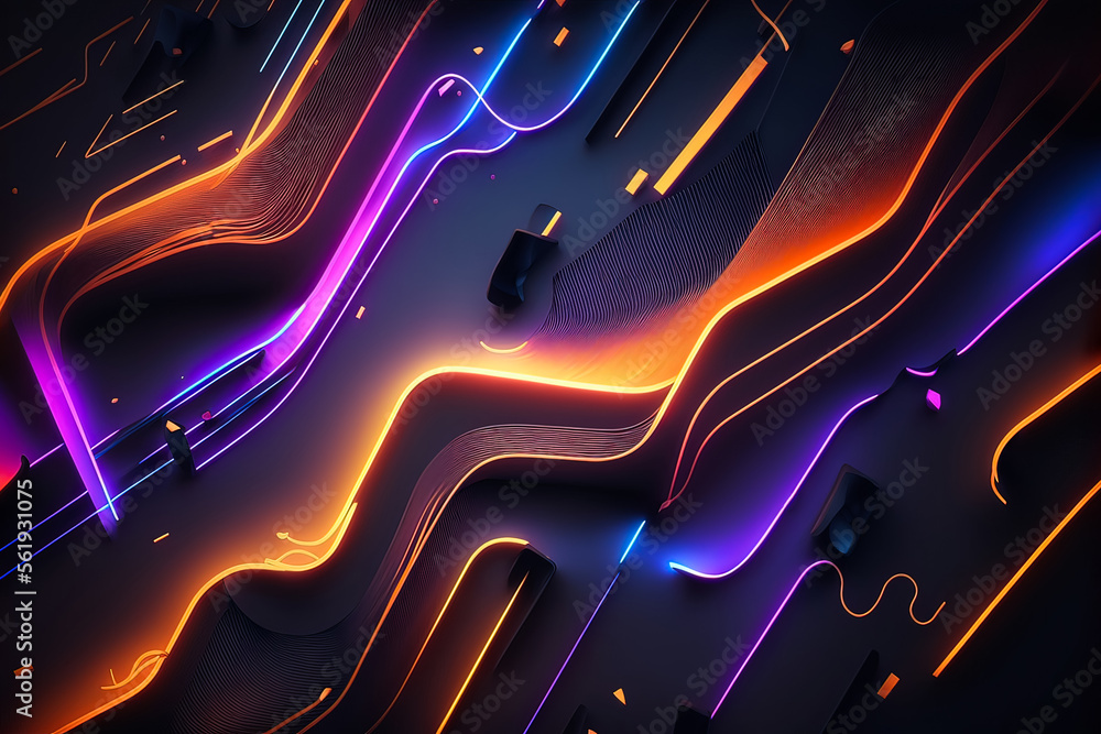 Canvas Prints abstract background with interlaced digital glitch and distortion effect. futuristic cyberpunk desig