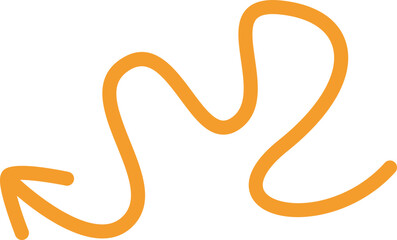 Colored doodle arrow and line flat icon Showing direction