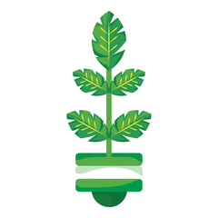Isolated growing green plant image Vector
