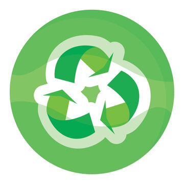 Isolated green recyclable symbol image Vector