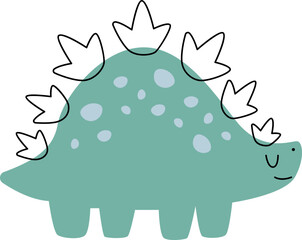 Hand drawn abstract dinosaurs flat icon Jurassic period