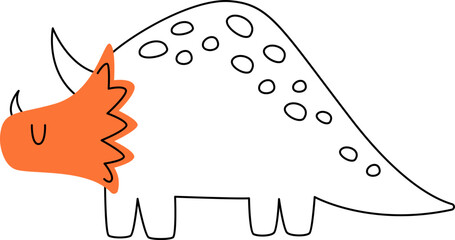 Hand drawn abstract dinosaurs flat icon Jurassic period