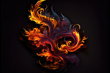 Flaming fires - hot, burning fiery design created by generative AI