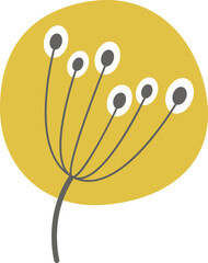 Dandelion flower seed line art Contemporary floral design