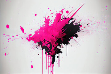 Generative AI image of a splashy pink abstract design - bright and vibrant background image perfect for wallpaper