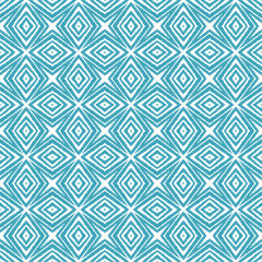 Mosaic seamless pattern. Turquoise symmetrical kaleidoscope background. Textile ready superb print, swimwear fabric, wallpaper, wrapping. Retro mosaic seamless design.