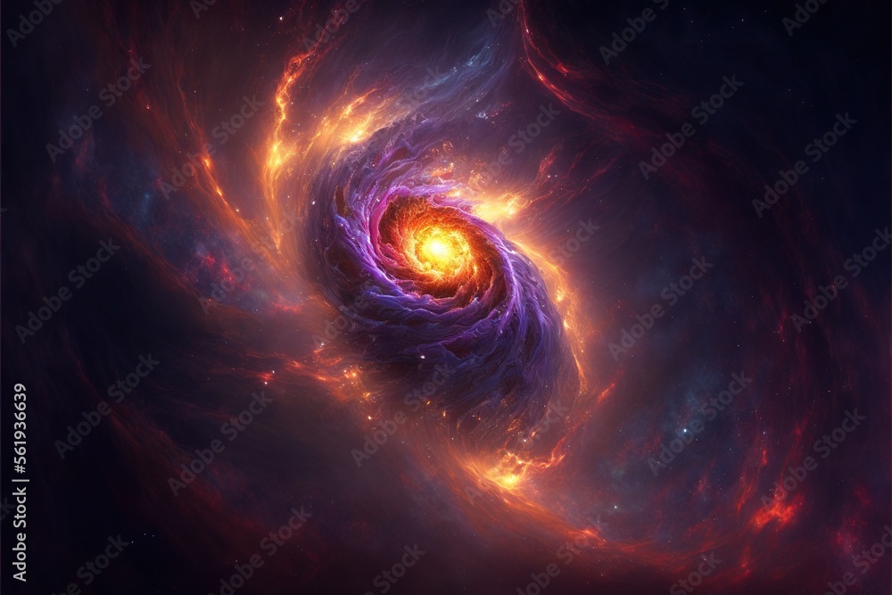 Poster nebula and galaxies in the deep space. abstract cosmos univese background