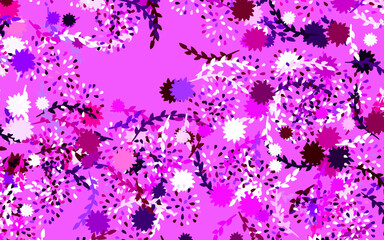 Light Pink vector doodle texture with flowers