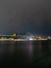 Sydney Harbour Bridge view at night time.